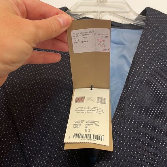 Burberry Leamington Pindot Wool Single-Button Jacket, NWT - Picture 3 of 8